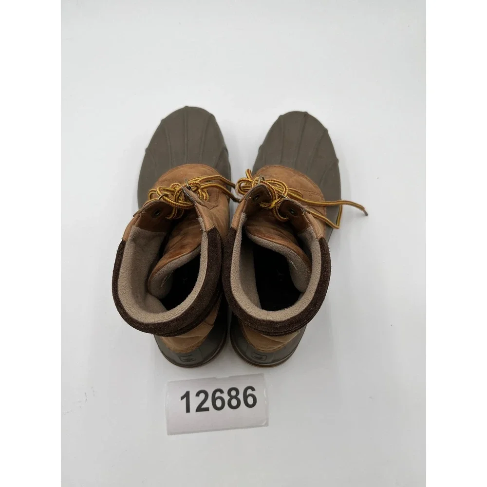 Sperry Avenue STS12126 Duck Boots Mens 10.5M Brown Leather Waterproof Lace Up